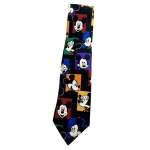 Vintage 90s Mickey Mouse Necktie Disneys Mickey Tie Multicolored